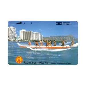 Collectible Phone Card 3u Aloha Festivals 93   Canoe (Tel Bold 