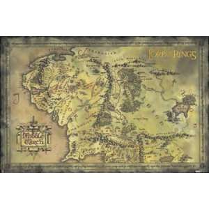  LORD OF THE RINGS MAP POSTER   MINT   22 X 34 #1151