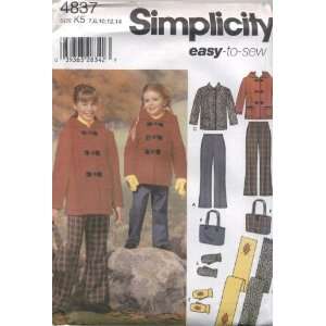   and Girls Pants, Jacket, Scarf, Mittens and Bag Sewing Pattern # 4837