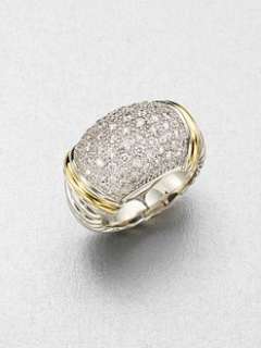 David Yurman   Diamond Accented 18K Gold & Sterling Silver Ring