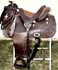 17 BROWN OIL WESTERN horse SHOW SADDLE TRAIL TOOLED NU