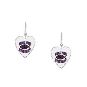    Earring Heart Charm Real Men Pray Every Day Artsmith Inc Jewelry