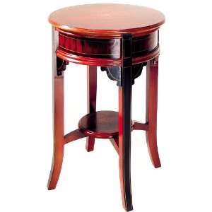  Inlaid Hand Painted Wood Accent Table
