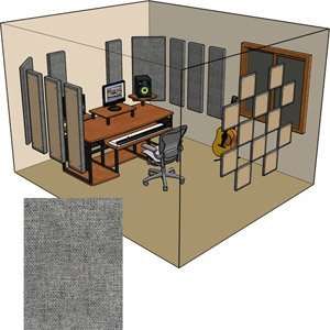   London 12 A   Gray 10x12ft 120 sq/ft Acoustic Room Kit Musical
