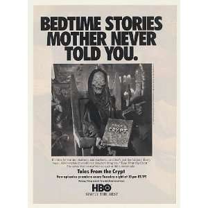  1990 HBO Tales From the Crypt Bedtime Stories Print Ad 