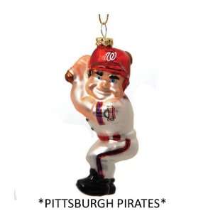  Pack of 5 MLB Pittsburgh Pirates Glass Batter Christmas 