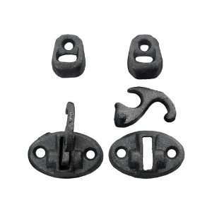  Pair of Cast Iron Sill Mounted Shutter Fasteners With Raw Iron 