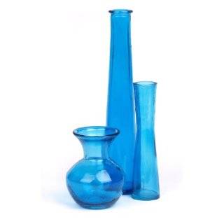 Decorative Blue Recycled Glass Vases