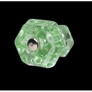  Cabinet Knobs, Green Glass Depression, 1 1/4 diameter 