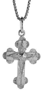 Genuine 925 Sterling Silver Cross Charm Pendant  