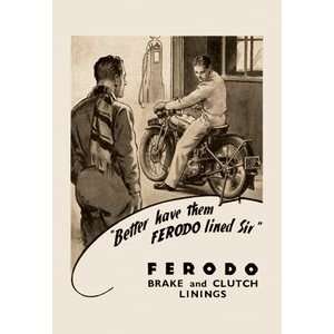 Ferodo Brake and Clutch Linings   12x18 Framed Print in Black Frame 