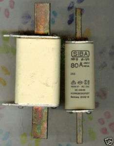 SIBA NH 00 gL/gG 80 AMP 500 VOLT 120KA DC440/25 FUSE  