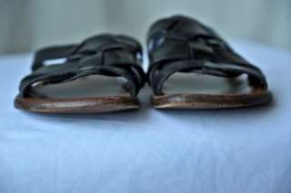 YVES SAINT LAURENT Mens Black Woven Sandal Shoe 41.5  