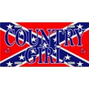  Country Girl on Confederate Flag License Plate Plates Tags 