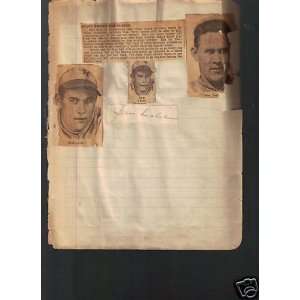  Sam Leslie 1933 Giants signed autographed cut JSA   Sports 