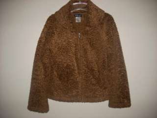 Womans PATAGONIA Synchilla Brown Zip Up Curly Fleece Jacket SIze M 