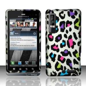 For MOTOROLA DROID 3 Hard Cover Case FUNKY LEOPARD  