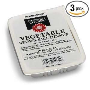   Vegetable Brown Rice Dinner, 5.6 Ounce Heatable Tubs (Pack of 3