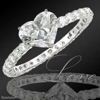 87 Ct. Heart Shape Diamond Engagement Ring F SI2 EGL  