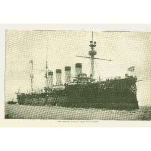  1900 Print Russian Battleship The Rossia 
