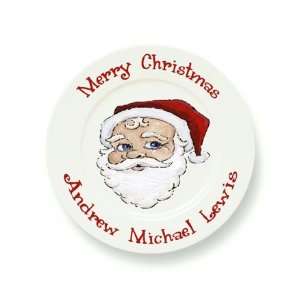  Hand Painted Plate   Santas Face Baby