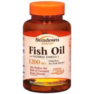  Sundown Naturals  Fish Oil, 1200mg, 90 softgels Pet 