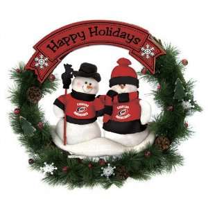 Carolina Hurricanes Team Snowman Christmas Wreath Sports 