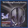 Wireless Earphone Headphone 5 in 1 for  TV CD PC  