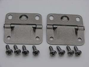 NEW COLEMAN STAINLESS STEEL   2 HINGES & 8 SCREWS COOLER PART #6155 