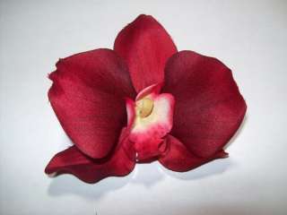 Red Orchid Hair Flower Clip  