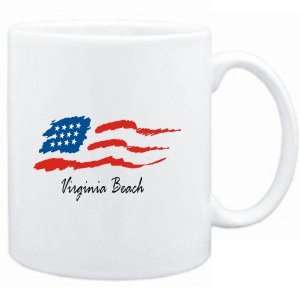  Mug White  Virginia Beach   US Flag  Usa Cities