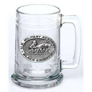  Army Black Knights Glass Stein (Beverage Mug) 15 oz   NCAA 