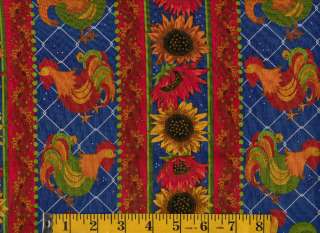   and Roosters, Cotton Sewing, Quilting Fabric, #242 BTY  