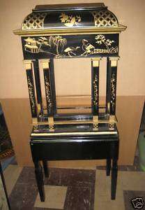 New Black Gold Chinese Oriental Display Dresser Drawer  