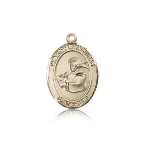  14kt Gold St. Saint Thomas Aquinas Medal 1 x 3/4 Inches 
