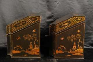 Pair Chinese Lacquer Jewellery Boxes  