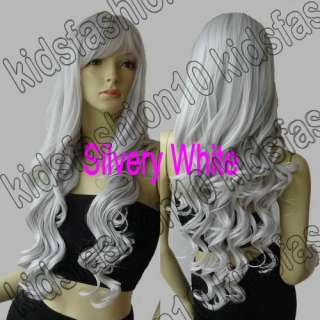   Shipping Long Hair Heat Resistant Spiral Curly Cosplay Wig All Color