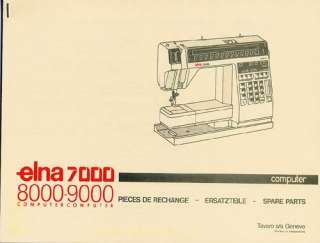 Elna 9000 /DIVA Sewing Machine Service Manual and Spare Parts books
