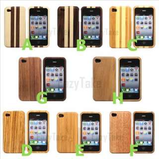 New Genuine Unique Natural Wooden Cover Case for iPhone4 4G iPhone 4S 