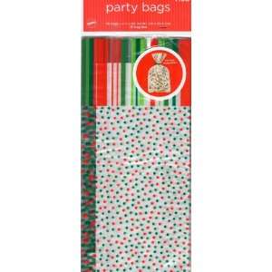  Christmas Party Bags   Polka Dots and Stripes   Pkg of 20 
