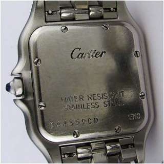 Cartier Panthere S. Steel Mens Quartz Watch with Box  