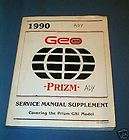 1990 Chevrolet Geo Prism GSi Service Manual Factory NR
