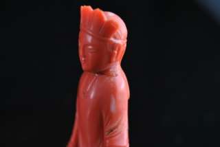 Item Antique Chinese Finely Carved Coral Figure Age 19th Century 