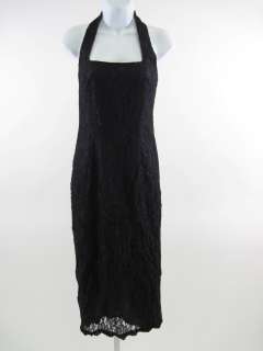 LIZ CLAIBORNE PETITE Black Lace Long Halter Dress Sz 2  