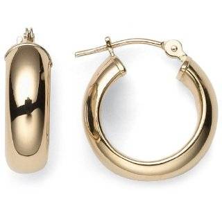  14k White Gold Round Diamond Channel Set Hoop Earrings (1 