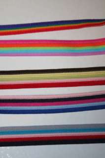 Striped Rainbow Boxer stretch Elastic 1/2   3/4 wide  