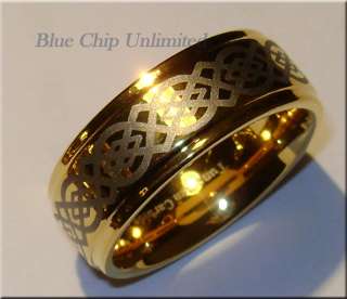 ring information tungsten carbide golden celtic ring with ultra high