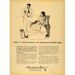  1957 Ad Massachusetts Mutual Life Family Insurance Kids 