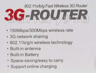   Portable 150Mbps wireless 3G Router for Ipad1 Ipad 2 Tablet PC  