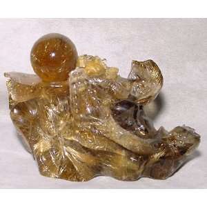  Rutilated Quartz Carved Crystal Dragon